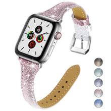 Load image into Gallery viewer, Yolovie Genuine Leather Band Compatible for Apple Watch 38mm 40mm Watch Strap for iWatch Series 5 Series 4 3 2 1 (Pink Silver)