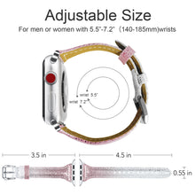 Load image into Gallery viewer, Yolovie Genuine Leather Band Compatible for Apple Watch 38mm 40mm Watch Strap for iWatch Series 5 Series 4 3 2 1 (Pink Silver)