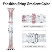 Load image into Gallery viewer, Yolovie Genuine Leather Band Compatible for Apple Watch 38mm 40mm Watch Strap for iWatch Series 5 Series 4 3 2 1 (Pink Silver)