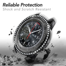 Load image into Gallery viewer, Yolovie Compatible with Samsung Galaxy Watch 42mm 46mm Case, Bling Crystal Rhinestone Bumper (Black)