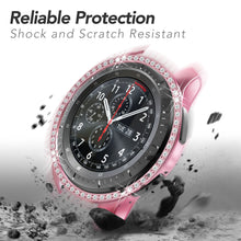 Load image into Gallery viewer, Yolovie Compatible with Samsung Galaxy Watch 42mm 46mm Case, Bling Crystal Rhinestone Bumper (Pink)