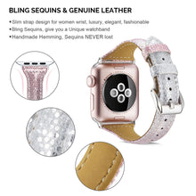 Load image into Gallery viewer, Yolovie Genuine Leather Band Compatible for Apple Watch 38mm 40mm Watch Strap for iWatch Series 5 Series 4 3 2 1 (Pink Silver)