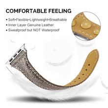 Load image into Gallery viewer, Yolovie Genuine Leather Band Compatible for Apple Watch 38mm 40mm Watch Strap for iWatch Series 5 Series 4 3 2 1 (Black Gold)