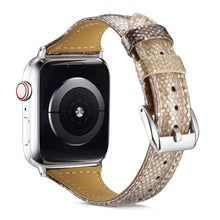 Load image into Gallery viewer, Yolovie Genuine Leather Band Compatible for Apple Watch 38mm 40mm Watch Strap for iWatch Series 5 Series 4 3 2 1 (Black Gold)