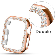 Load image into Gallery viewer, Yolovie Compatible for Apple Watch Double Circle Bling Case For Series 5 4 3 2 1 (Rose Gold)
