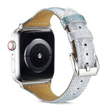 Load image into Gallery viewer, Yolovie Genuine Leather Band Compatible for Apple Watch 38mm 40mm Watch Strap for iWatch Series 5 Series 4 3 2 1 (Green Silver)