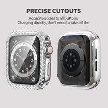 Load image into Gallery viewer, Yolovie (2-Pack) Compatible for Apple Watch Case with Screen Protector 40mm Series 6/5/4/SE, Bling Cover Diamonds Rhinestone Bumper Protective Frame for iWatch Girl Women (Black/Silver)
