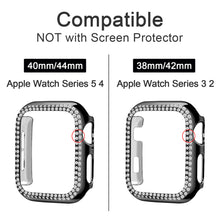 Load image into Gallery viewer, Yolovie Compatible for Apple Watch Double Circle Bling Case For Series 5 4 3 2 1 (Black)