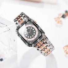 Load image into Gallery viewer, Yolovie (2-Pack) Compatible for Apple Watch Case with Screen Protector 40mm Series 6/5/4/SE, Bling Cover Diamonds Rhinestone Bumper Protective Frame for iWatch Girl Women (Black/Silver)