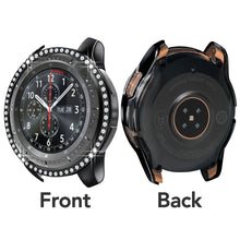 Load image into Gallery viewer, Yolovie Compatible with Samsung Galaxy Watch 42mm 46mm Case, Bling Crystal Rhinestone Bumper (Black)