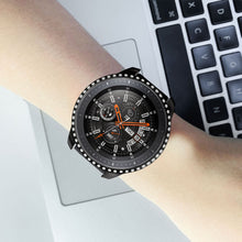 Load image into Gallery viewer, Yolovie Compatible with Samsung Galaxy Watch 42mm 46mm Case, Bling Crystal Rhinestone Bumper (Black)