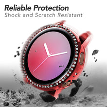 Load image into Gallery viewer, Yolovie Compatible with Samsung Galaxy Watch Active 2 Shiny Rhinestone Case (Red)
