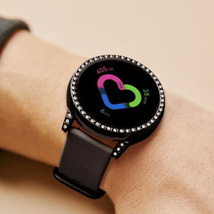 Yolovie Compatible with Samsung Galaxy Watch Active Shiny Rhinestone Case (Black)
