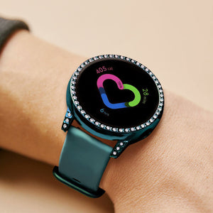 Yolovie Compatible with Samsung Galaxy Watch Active Shiny Rhinestone Case (Green)