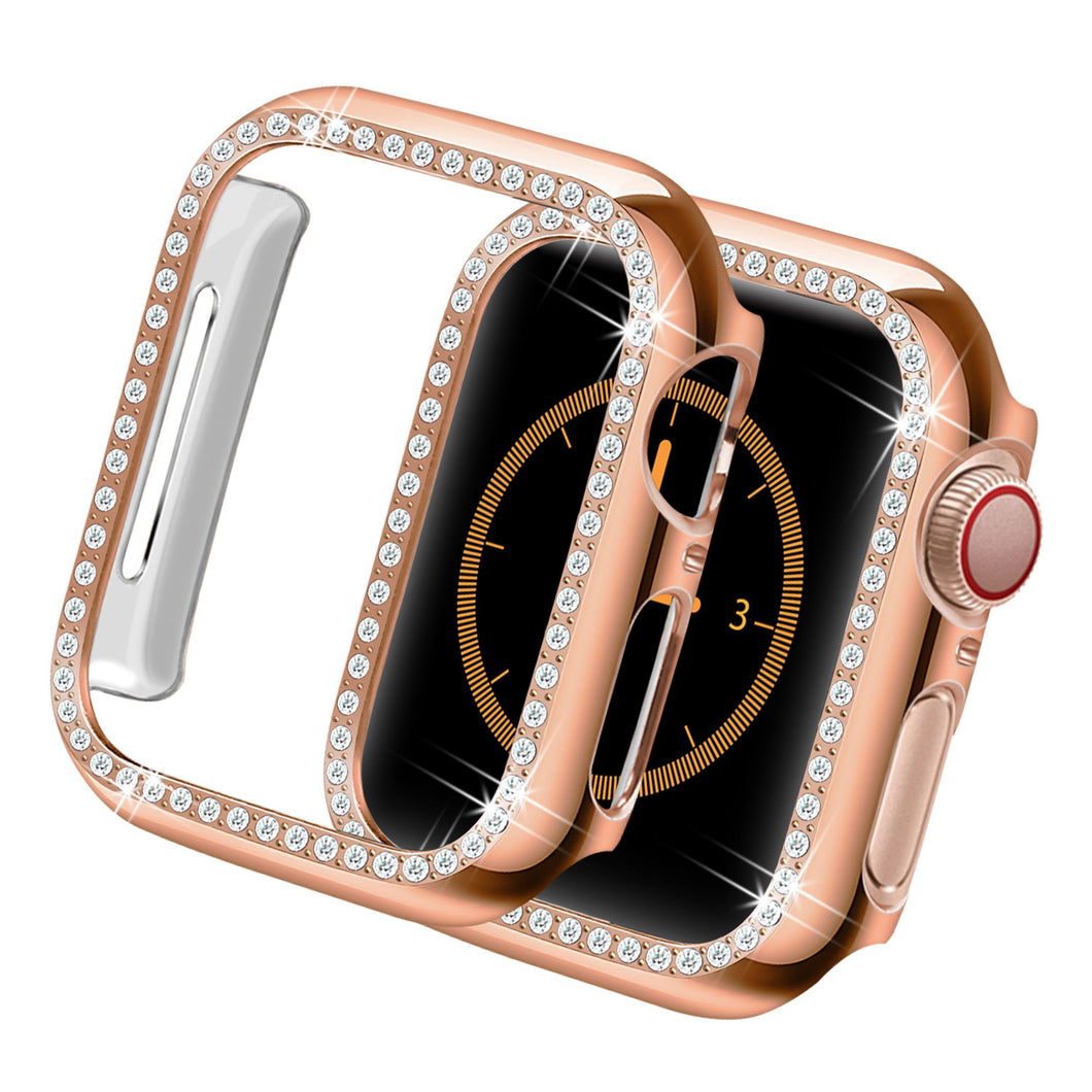 Yolovie Compatible for Apple Watch Bling Case For Series 5 4 3 2 1 (Rose Gold)