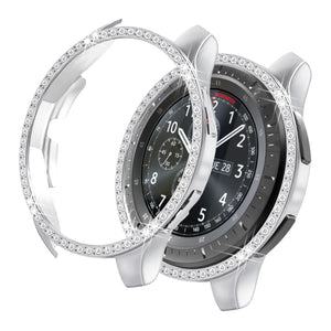 Yolovie Compatible with Samsung Galaxy Watch 42mm 46mm Case, Bling Crystal Rhinestone Bumper (Silver)