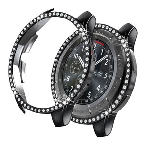 Yolovie Compatible with Samsung Galaxy Watch 42mm 46mm Case, Bling Crystal Rhinestone Bumper (Black)