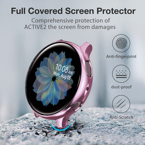 Yolovie (4 Pack) Screen Protector Case Compatible for Samsung Galaxy Watch Active 2 (Silver/Rosegold/Pink/Gold)