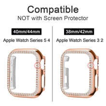 Load image into Gallery viewer, Yolovie Compatible for Apple Watch Double Circle Bling Case For Series 5 4 3 2 1 (Rose Gold）
