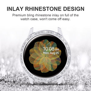 Yolovie Compatible with Samsung Galaxy Watch Active 2 Shiny Rhinestone Case (Silver)