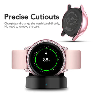 Yolovie Compatible with Samsung Galaxy Watch Active Shiny Rhinestone Case (Pink)
