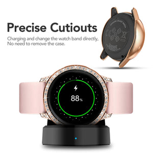 Yolovie Compatible with Samsung Galaxy Watch Active Shiny Rhinestone Case (Rose Gold)