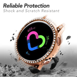 Yolovie Compatible with Samsung Galaxy Watch Active Shiny Rhinestone Case (Rose Gold)
