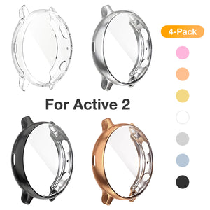Yolovie (4 Pack) Screen Protector Case Compatible for Samsung Galaxy Watch Active 2 (Clear/Sliver/Black/Rose Gold)