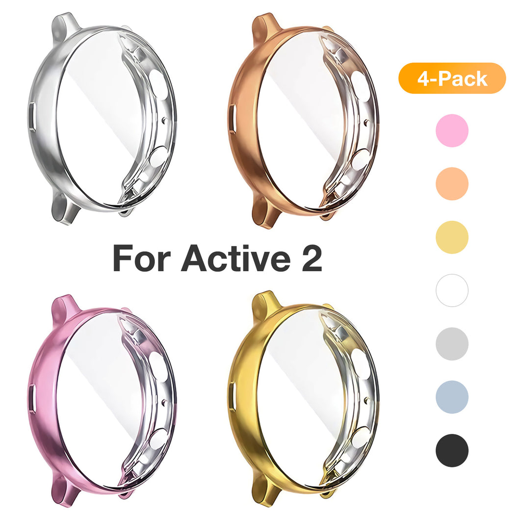 Yolovie (4 Pack) Screen Protector Case Compatible for Samsung Galaxy Watch Active 2 (Silver/Rosegold/Pink/Gold)